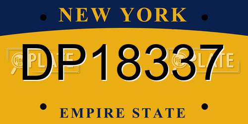 DP18337 New York License Plate