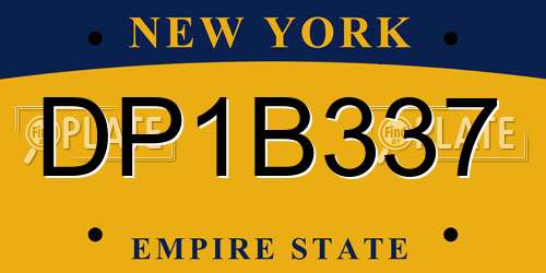 DP1B337 New York License Plate