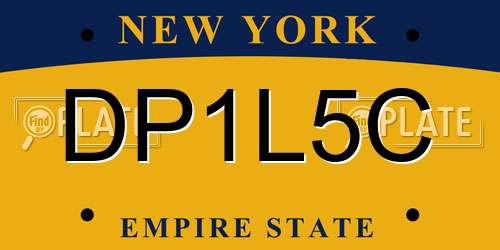 DP1L5C New York License Plate