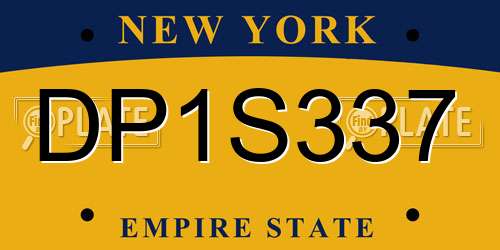 DP1S337 New York License Plate