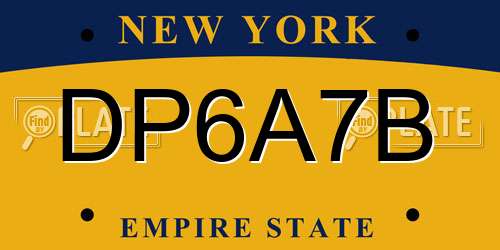 DP6A7B New York License Plate