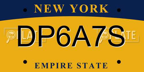 DP6A7S New York License Plate