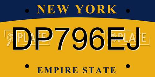 DP796EJ New York License Plate