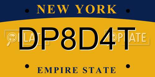 DP8D4T New York License Plate