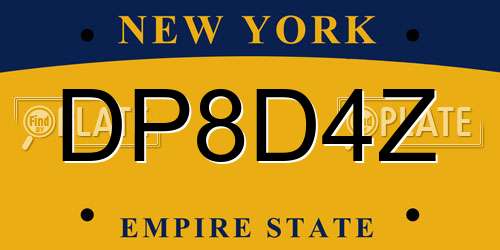 DP8D4Z New York License Plate