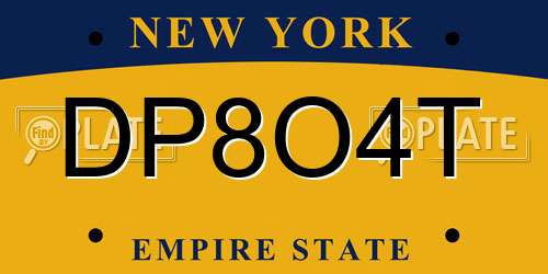DP8O4T New York License Plate