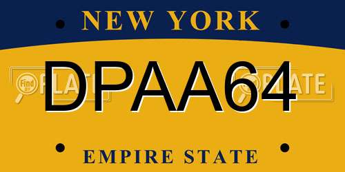 DPAA64 New York License Plate