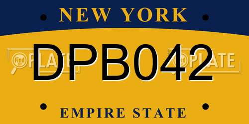 DPB042 New York License Plate