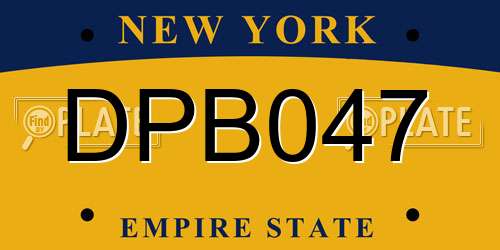 DPB047 New York License Plate