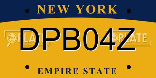DPB04Z New York License Plate
