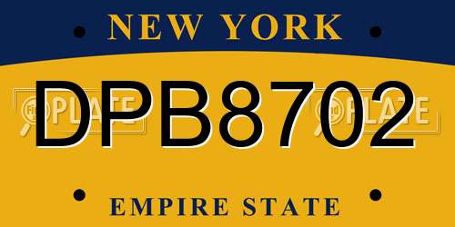 DPB8702 New York License Plate