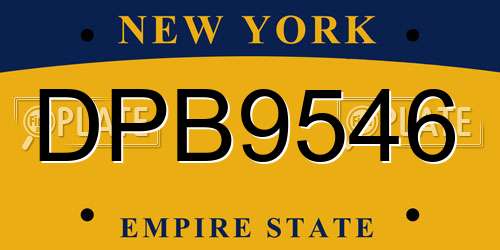 DPB9546 New York License Plate