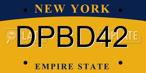 DPBD42 New York License Plate
