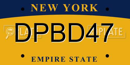 DPBD47 New York License Plate