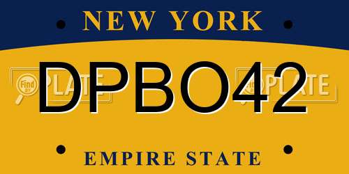 DPBO42 New York License Plate