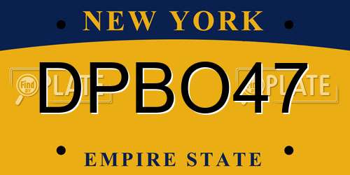 DPBO47 New York License Plate