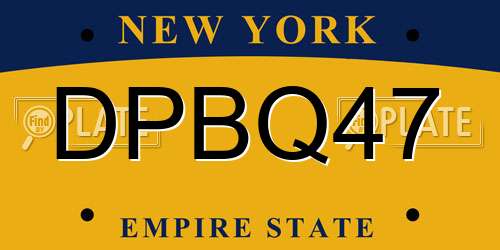 DPBQ47 New York License Plate