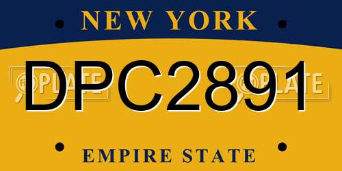 DPC2891 New York License Plate