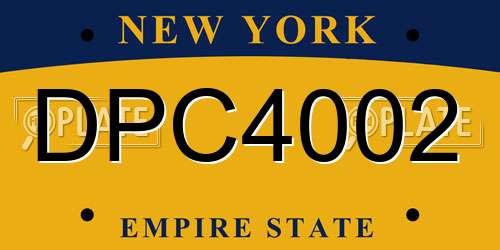 DPC4002 New York License Plate