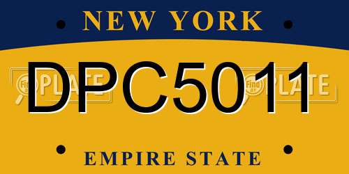 DPC5011 New York License Plate
