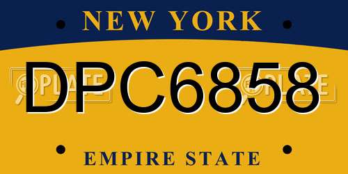 DPC6858 New York License Plate