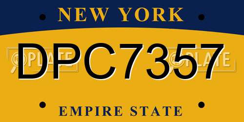 DPC7357 New York License Plate
