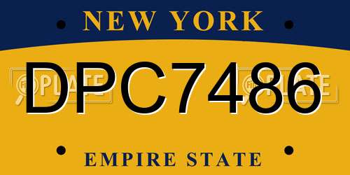 DPC7486 New York License Plate