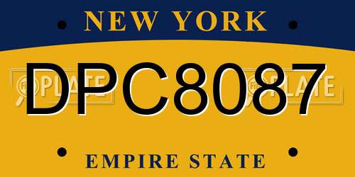 DPC8087 New York License Plate
