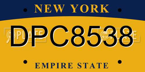 DPC8538 New York License Plate