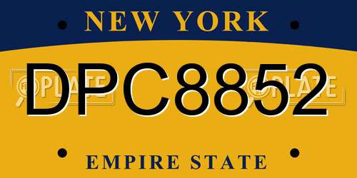 DPC8852 New York License Plate