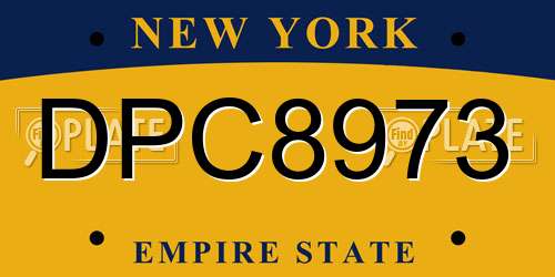 DPC8973 New York License Plate