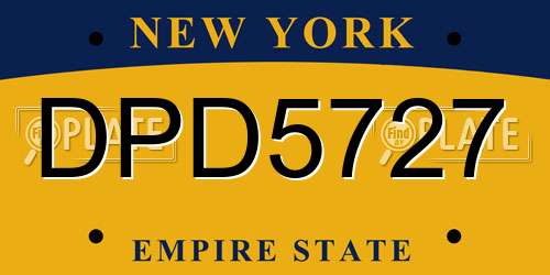DPD5727 New York License Plate