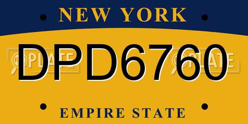 DPD6760 New York License Plate