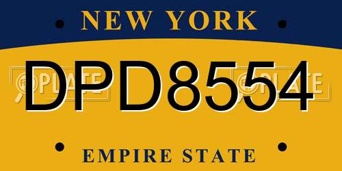 DPD8554 New York License Plate