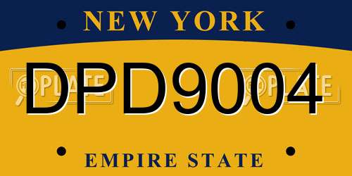 DPD9004 New York License Plate
