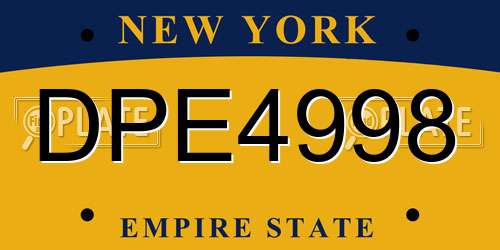 DPE4998 New York License Plate