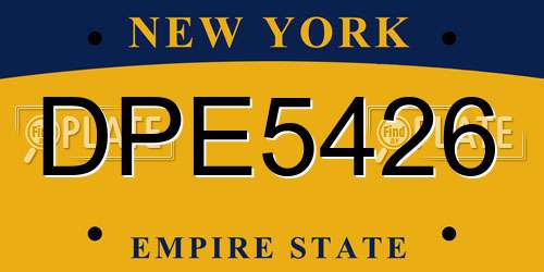 DPE5426 New York License Plate