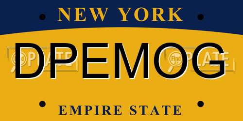 DPEMOG New York License Plate