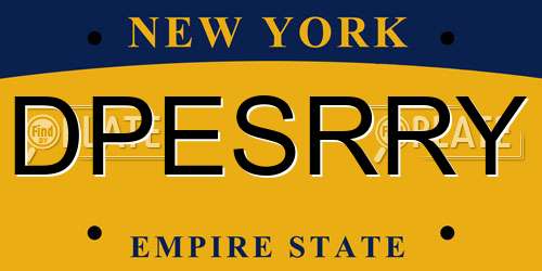 DPESRRY New York License Plate