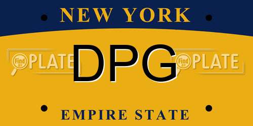 DPG New York License Plate
