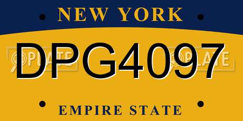 DPG4097 New York License Plate
