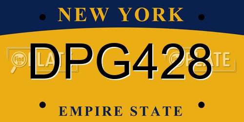 DPG428 New York License Plate