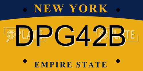 DPG42B New York License Plate