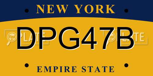 DPG47B New York License Plate