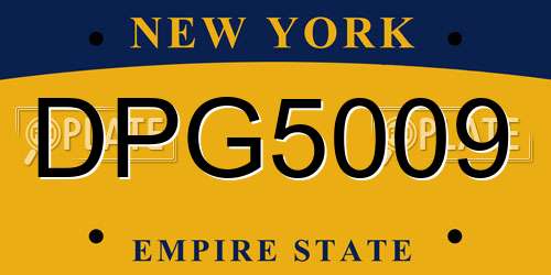 DPG5009 New York License Plate