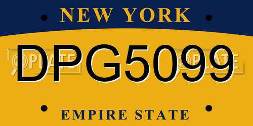 DPG5099 New York License Plate