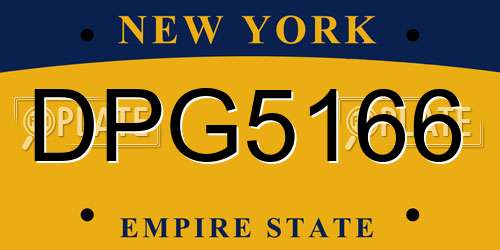 DPG5166 New York License Plate