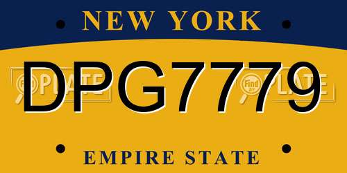 DPG7779 New York License Plate