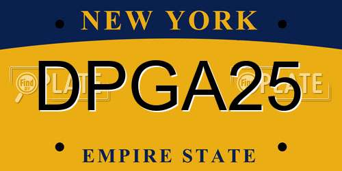DPGA25 New York License Plate