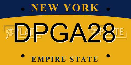 DPGA28 New York License Plate